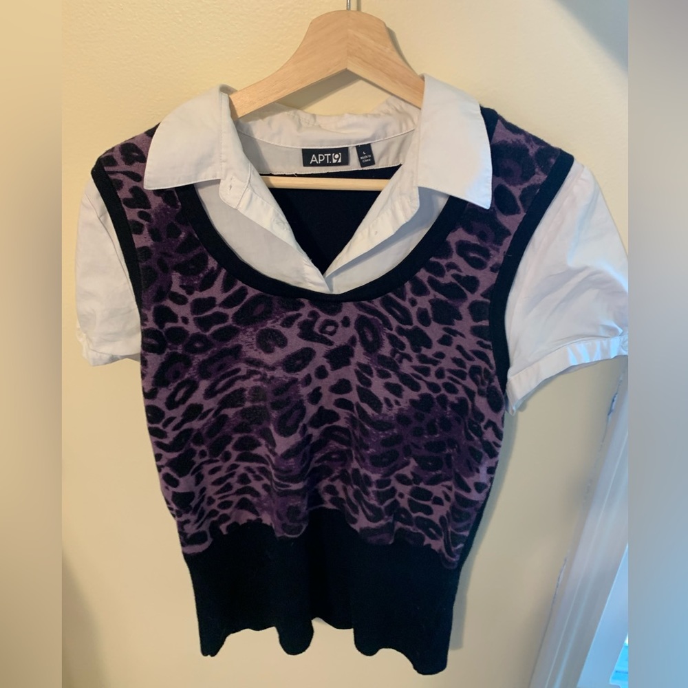 purple animal print sweater